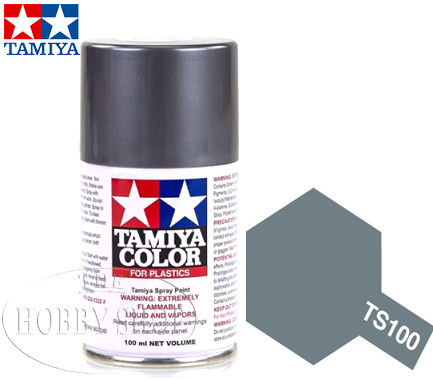 Tamiya TS-100 Semi Gloss Bright Gun Metal Laguer Spray (100ml)