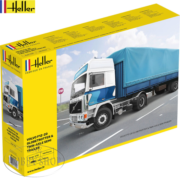 Heller 1/32 Volvo F12-20 Globetrotter & Twin axle Semi Trailer