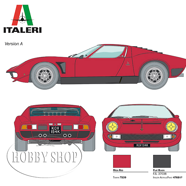 Italeri 1/24 Lamborghini miura Jota SVJ