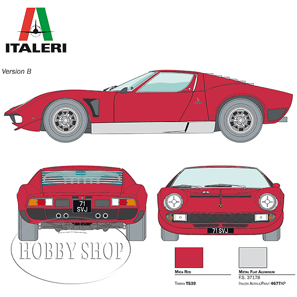 Italeri 1/24 Lamborghini miura Jota SVJ