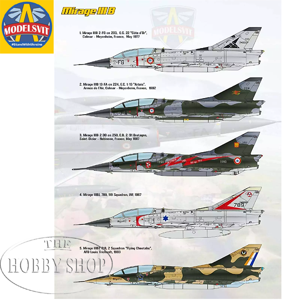 Modelsvit 1/72 Mirage IIIB With SAAF Decals With Photo Etch