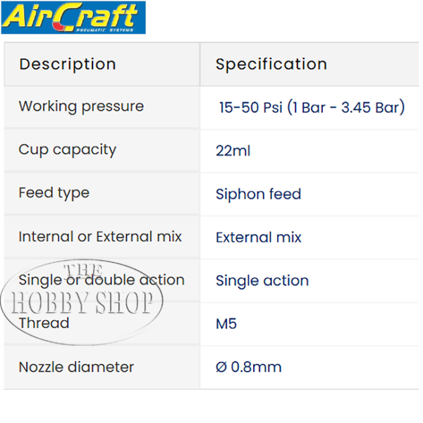 AirCraft Air Brush Kit Basic With 2 Jars And Hose