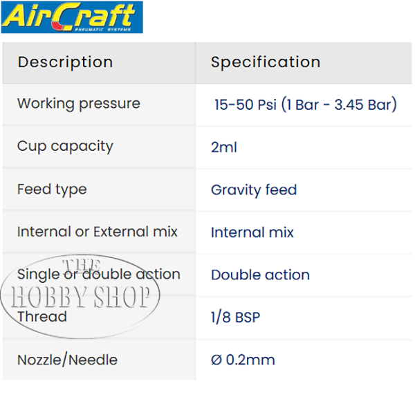 AirCraft Airbrush Kit 0.2mm Nozzle