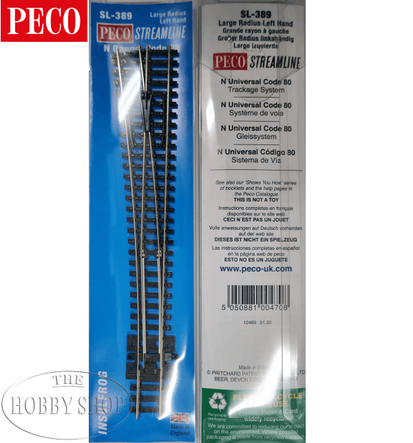 Peco N Streamline Turnout Right Large Radius