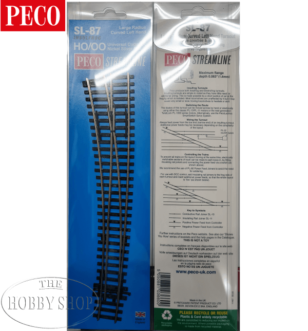 Peco HO/OO Streamline Curved Turnout Right Large Radius