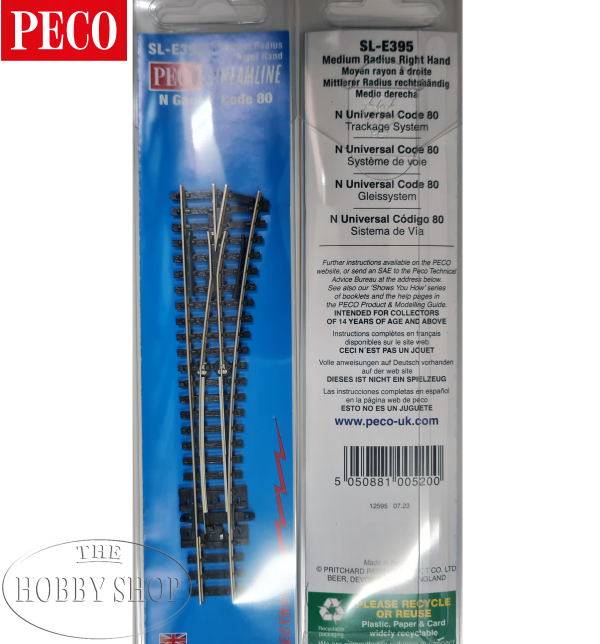 Peco N Streamline Turnout Medium Radius Right Hand