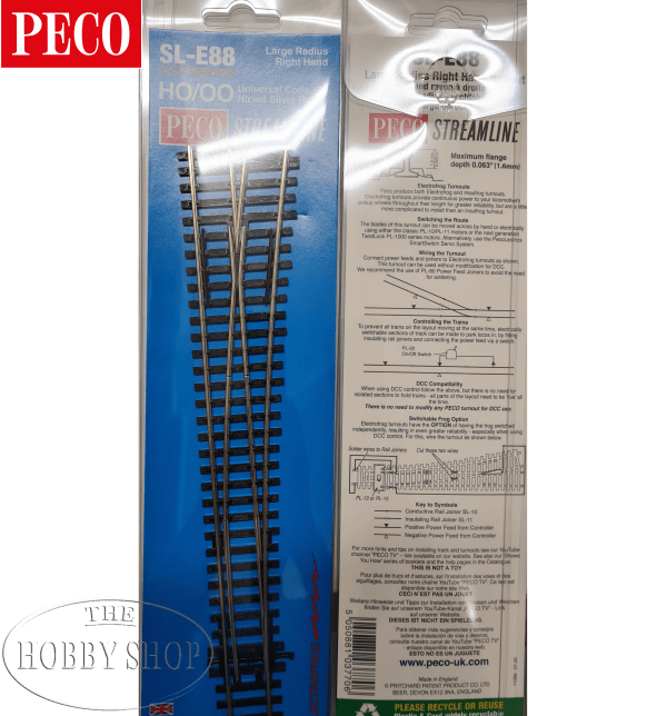 Peco HO/OO Streamline Electrofrog  Turnout Right Large Radius