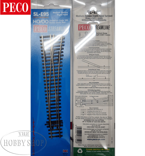 Peco HO/OO Streamline Electrofrog Turnout Right Medium Radius