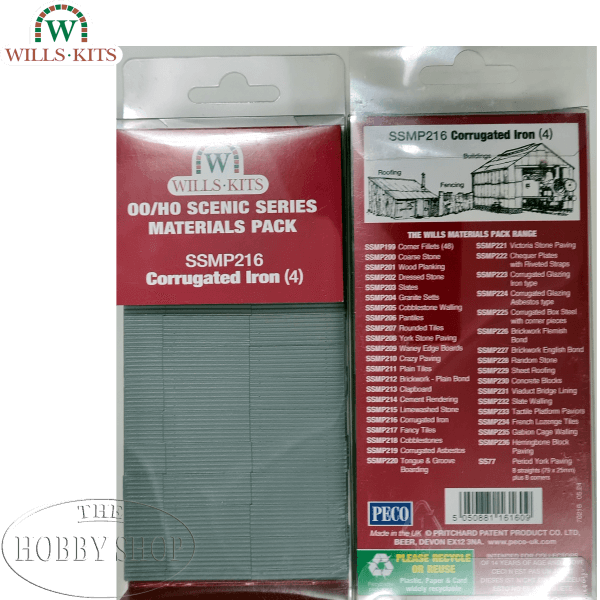 Wills Corrugated Iron Sheets (x4)