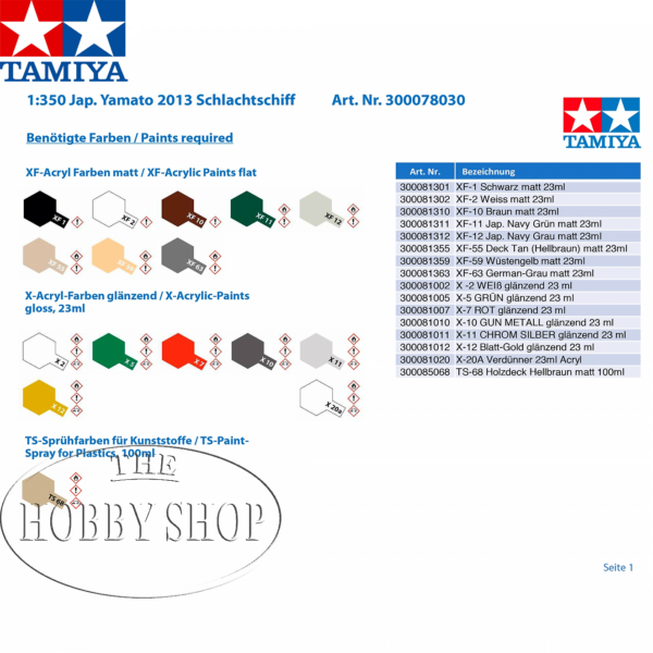 Tamiya 1/350 Japanese Yamato