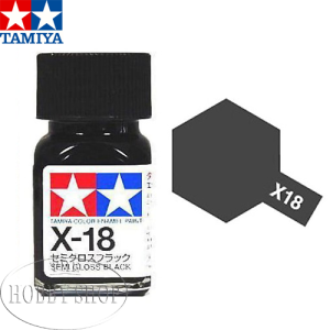 Tamiya X-18 Semi Gloss Black Enamel  (10ml)