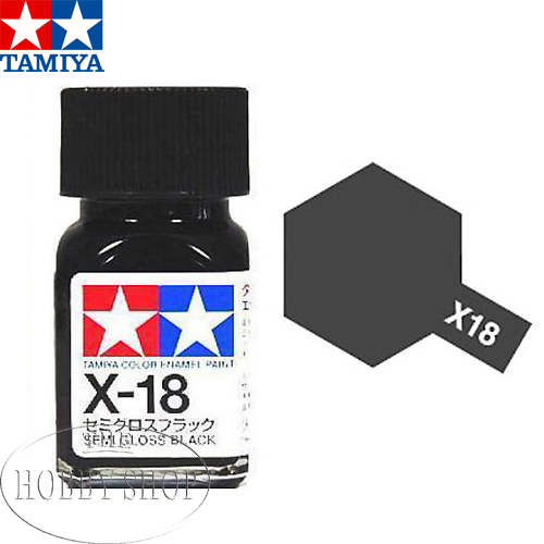 Tamiya X-18 Semi Gloss Black Enamel  (10ml)