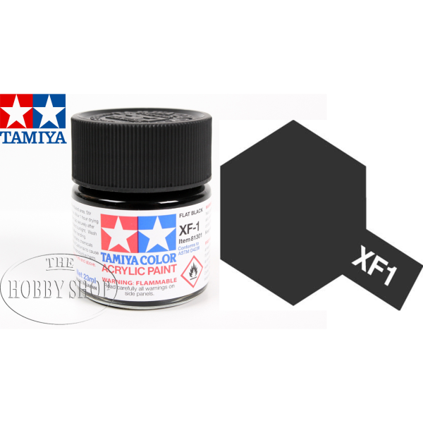 Tamiya XF-1 Flat Black Acrylic (23ml)