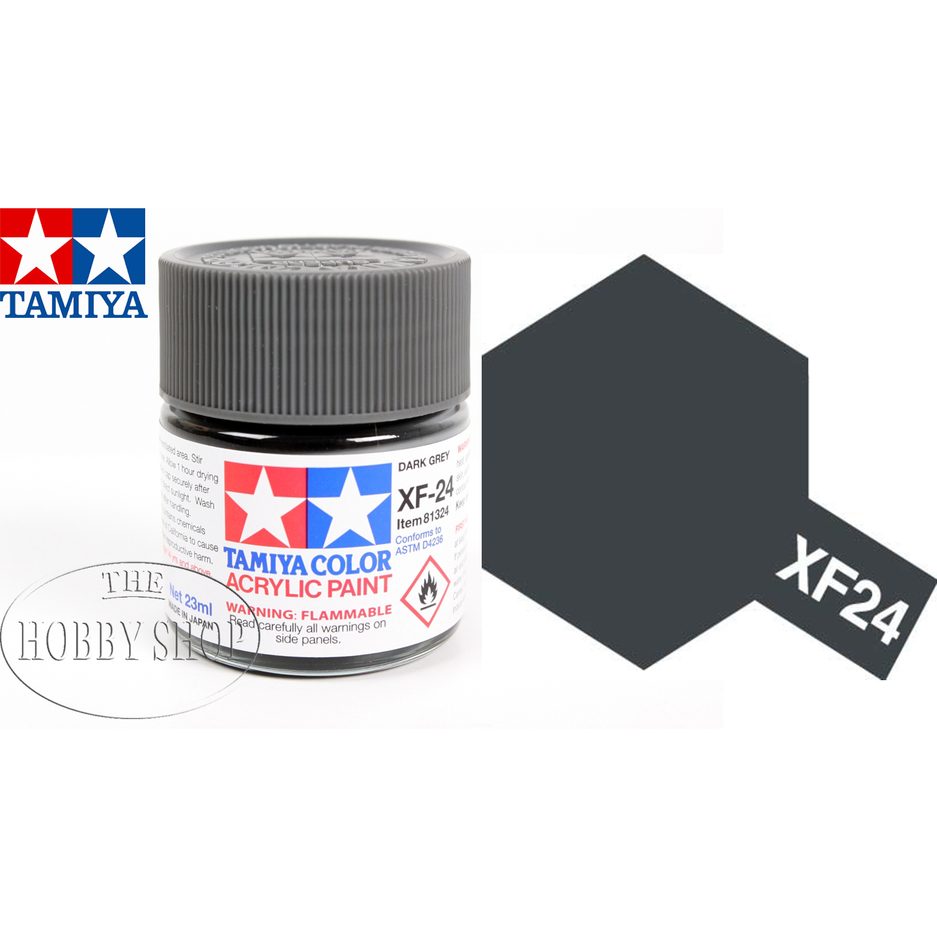 Tamiya XF-24 Flat Dark Grey Acrylic (23ml) - The Hobby Shop