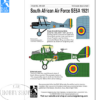 Blue Rider 1/72 South African Air Force SE5A 1921 Decal Set