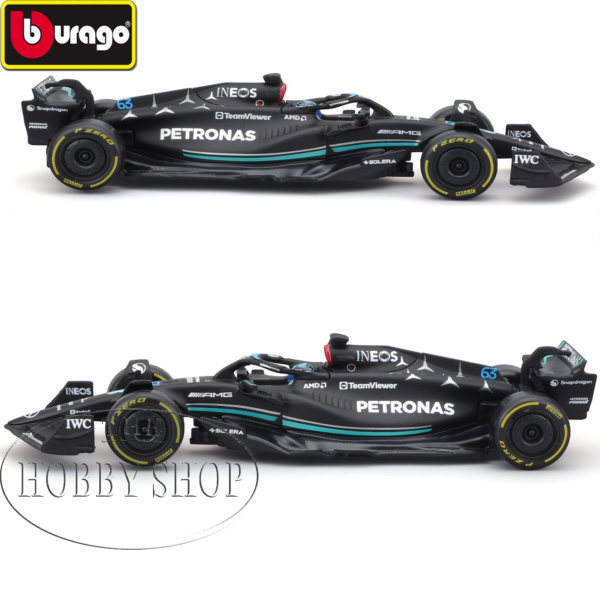 Burago 1/43 Mercedes AMG F1 W14 2023 Lewis Hamilton with Helmut