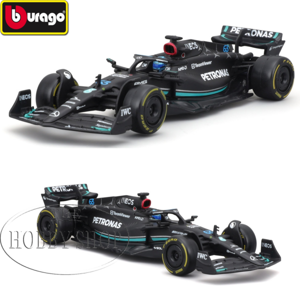 Burago 1/43 Mercedes AMG F1 W14 2023 Lewis Hamilton with Helmut