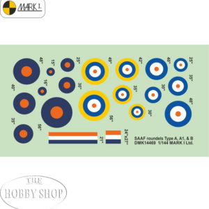 Mark I 1/144 South African Airforce Roundels Type A. A1. B SAAF (2 Sets)