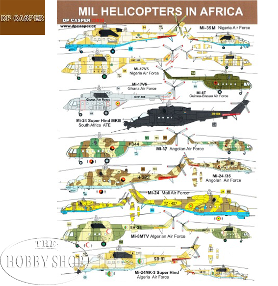 DP Casper 1/72 Military Helicopters In africa Decal set