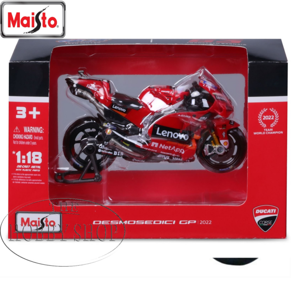 Maisto 1/18 Ducati Lenovo MotoGP F Bagnaia