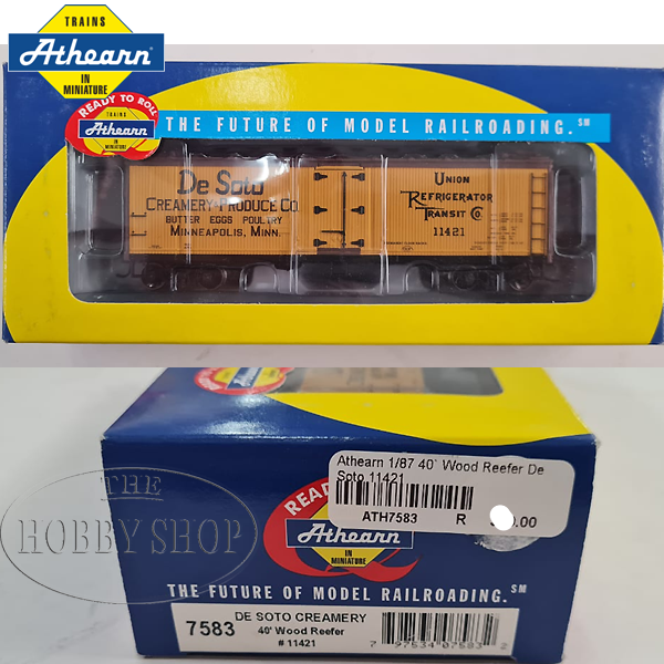 Athearn 1/87 40` Wood Reefer De Soto 11421