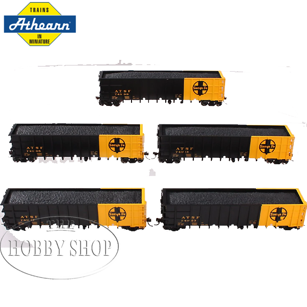 50` High Sided Coal Gondolas Set Santa Fe