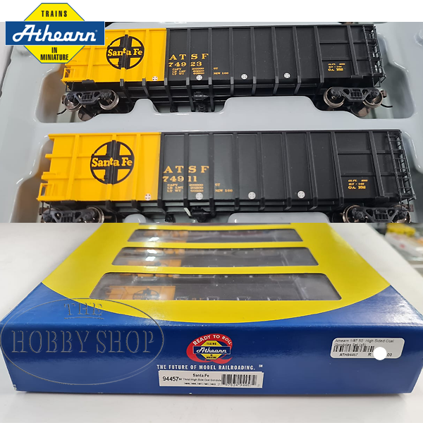 Athearn 1/87 50` High Sided Coal Gondolas Set Santa Fe (x5)