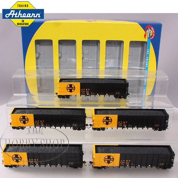 Athearn 1/87 50` High Sided Coal Gondolas Set Santa Fe (x5)
