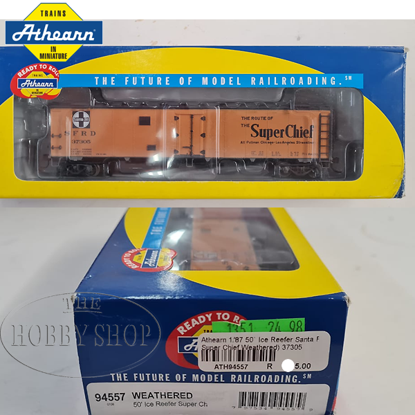 Athearn 1/87 50` Ice Reefer Santa Fe Super Chief Weathered) 37305