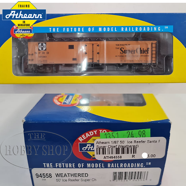 Athearn 1/87 50` Ice Reefer Santa Fe Super Chief Weathered)