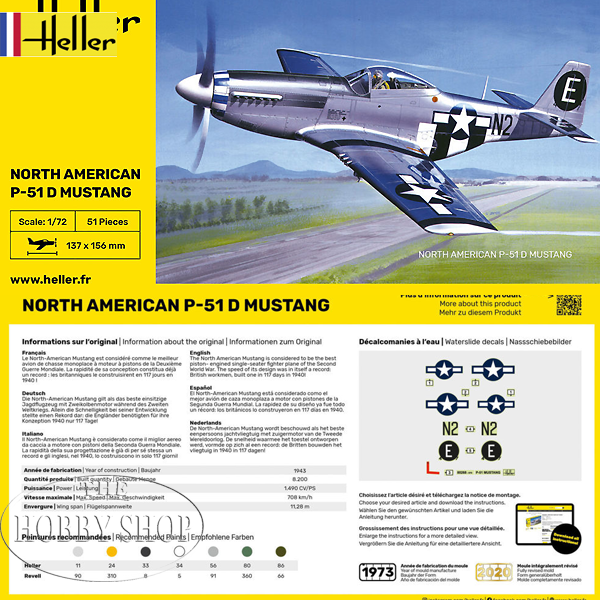 Heller 1/72 North American Mustang P-51D