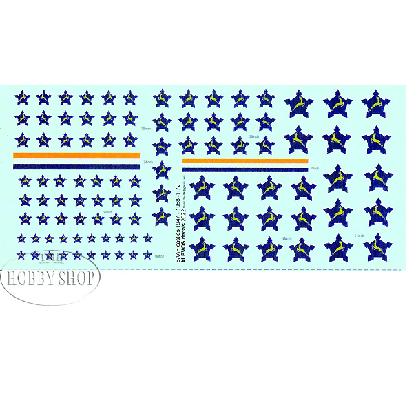Levos 1/72 Castles 1947-58 SAAF Decal Set (Blue)