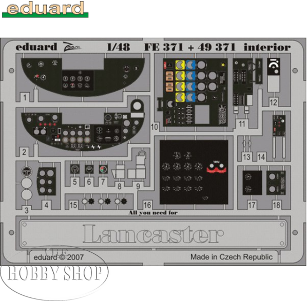Eduard 1/48 Lancaster Interior Photo Etch Upgrade For Tamiya
