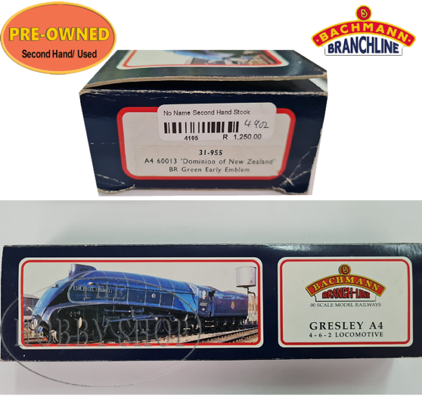 Bachmann Branchline 1/87 HO A4 60013 BR Green -Dominion of New Zealand (31.955)