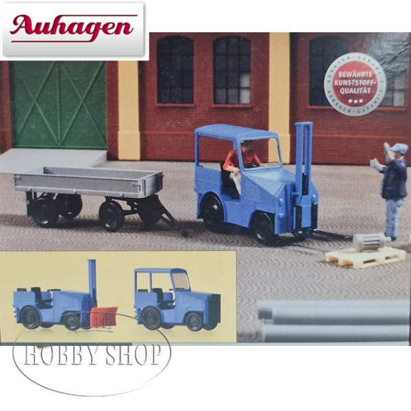 Auhagen 1/87 HO Small Tractor With Trailer 41636