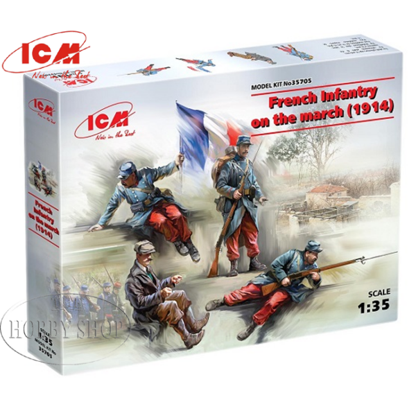 ICM 1/35 French Infantry on the March 1914 (x4)