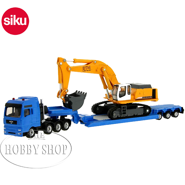 Siku 1/87 MAN Truck & Trailer w/Liebherr Excavator