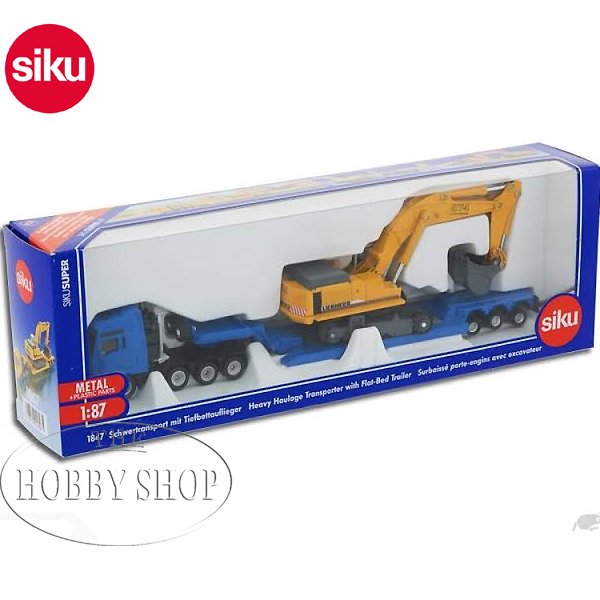 Siku 1/87 MAN Truck & Trailer w/Liebherr Excavator