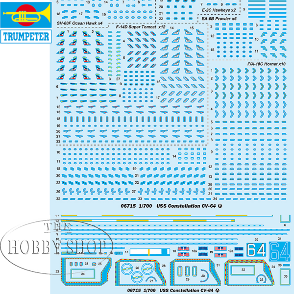 Trumpeter 1/700 USS Constellation CV-64 Aircraft Carrier