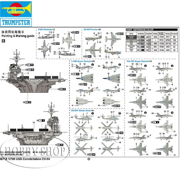 Trumpeter 1/700 USS Constellation CV-64 Aircraft Carrier