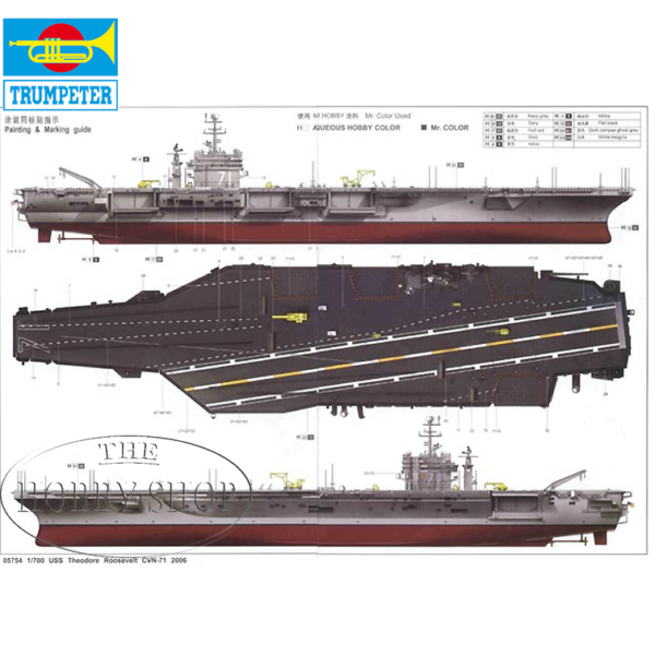 Trumpeter 1/700 Theodore Roosevelt CVN-71 Aircraft Carrier