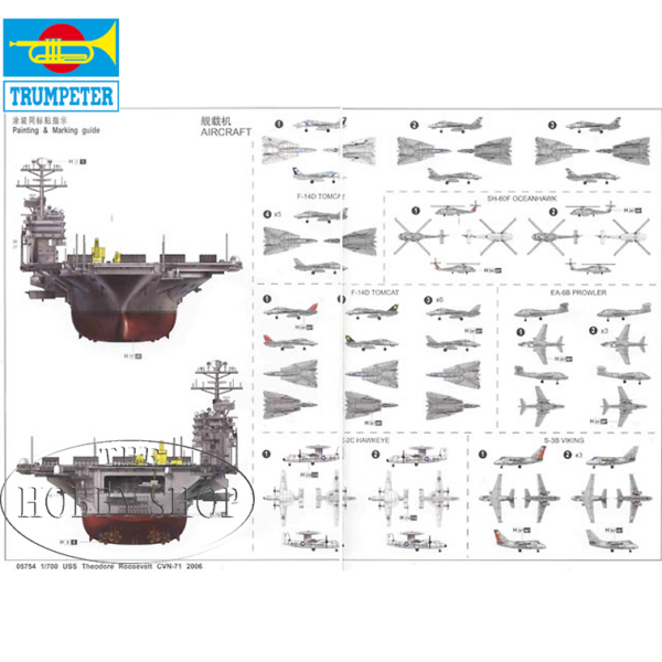 Trumpeter 1/700 Theodore Roosevelt CVN-71 Aircraft Carrier