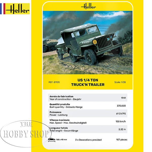 Heller 1/35 US 1/4 Ton Truck & Trailer