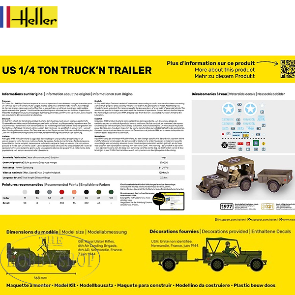 Heller 1/35 US 1/4 Ton Truck & Trailer