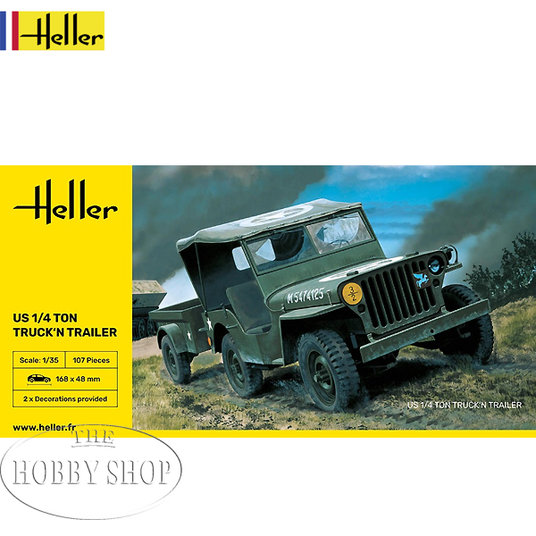 Heller 1/35 US 1/4 Ton Truck & Trailer