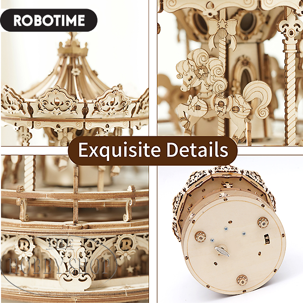 Robotime Romantic Carousel Mechanical Music Box