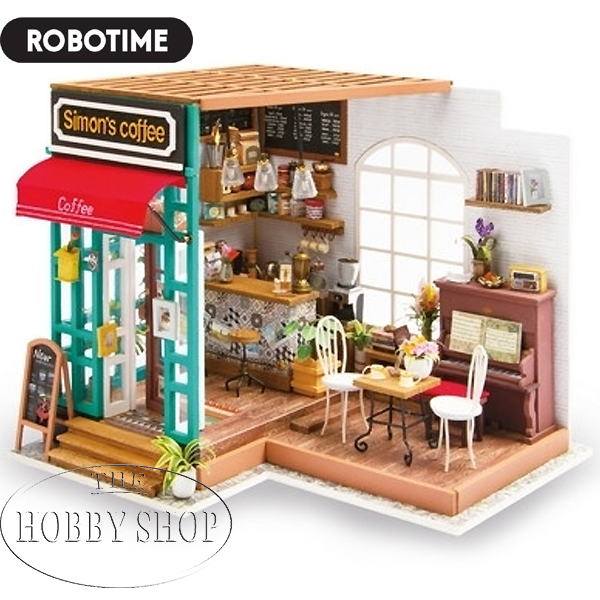 Robotime DIY House Simon`s Coffee Shop Kit