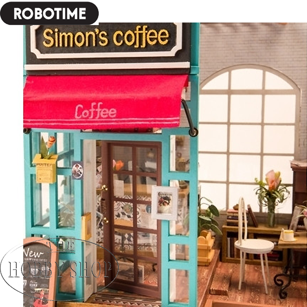 Robotime DIY House Simon`s Coffee Shop Kit