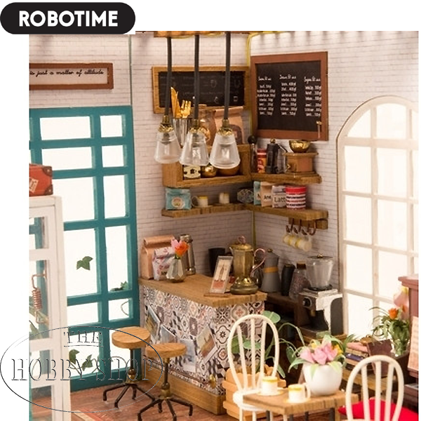 Robotime DIY House Simon`s Coffee Shop Kit