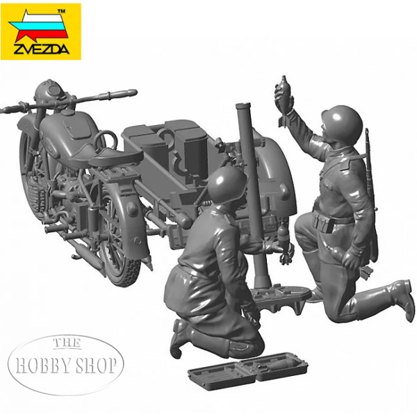 Zvezda 1/35 Soviet Motorcycle M-72 with 82mm Mortar